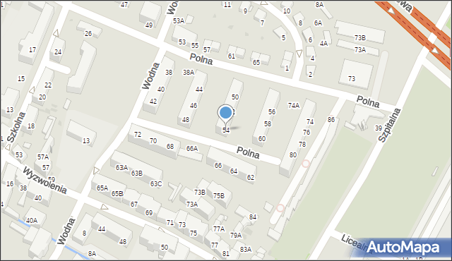 Świętochłowice, Polna, 54, mapa Świętochłowice