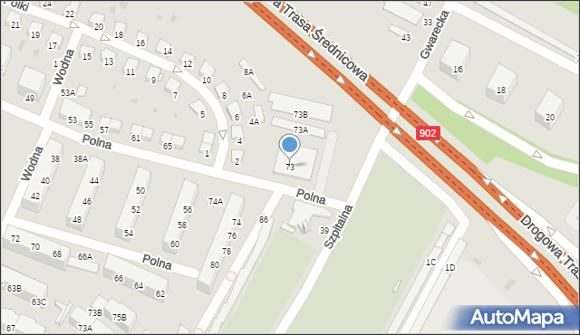 Świętochłowice, Polna, 73, mapa Świętochłowice