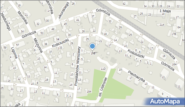 Świętochłowice, Powstańców Warszawy, 19B, mapa Świętochłowice