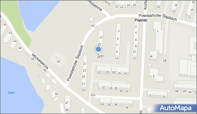 Świętochłowice, Powstańców Śląskich, 19, mapa Świętochłowice