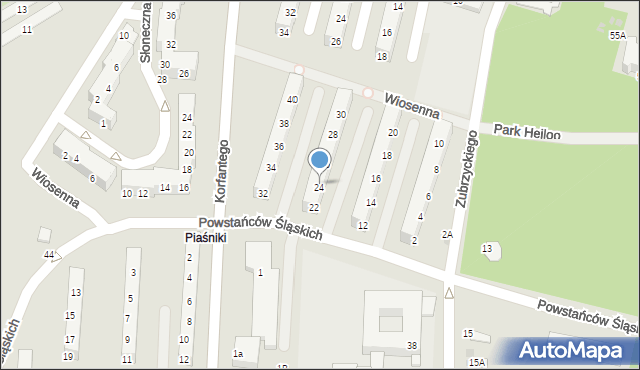 Świętochłowice, Powstańców Śląskich, 24, mapa Świętochłowice