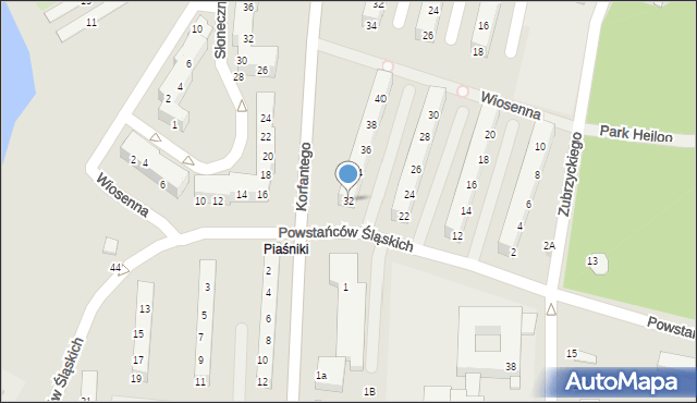 Świętochłowice, Powstańców Śląskich, 32, mapa Świętochłowice