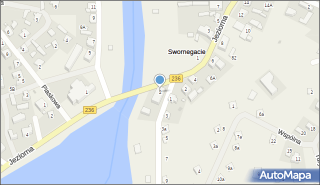 Swornegacie, Podgórna, 2, mapa Swornegacie