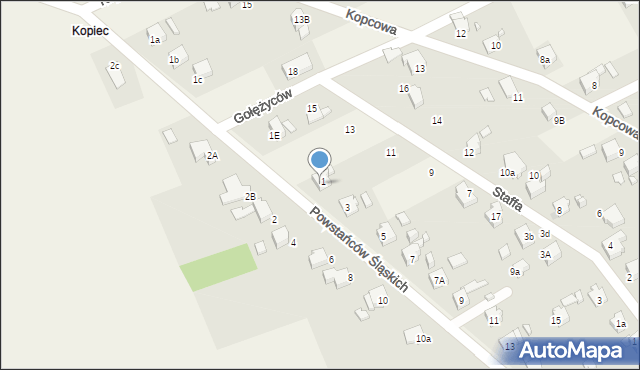 Syrynia, Powstańców Śląskich, 1F, mapa Syrynia