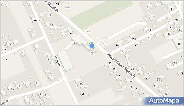 Syrynia, Powstańców Śląskich, 28, mapa Syrynia