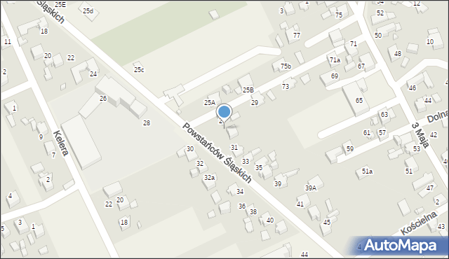 Syrynia, Powstańców Śląskich, 29b, mapa Syrynia