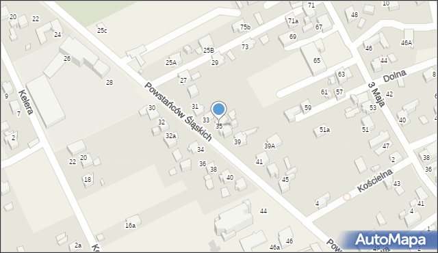 Syrynia, Powstańców Śląskich, 35, mapa Syrynia