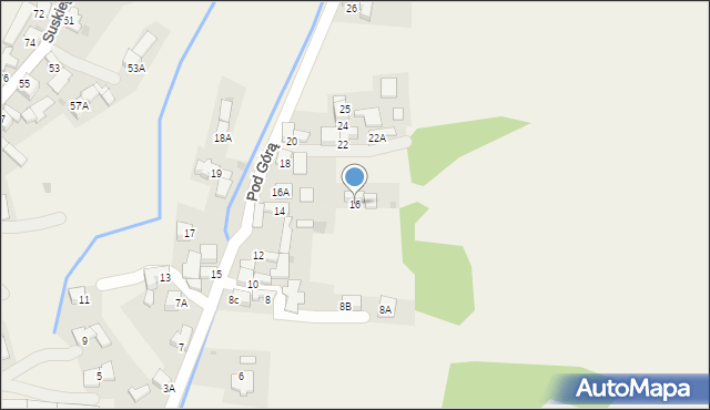 Szaflary, Pod Górą, 16, mapa Szaflary