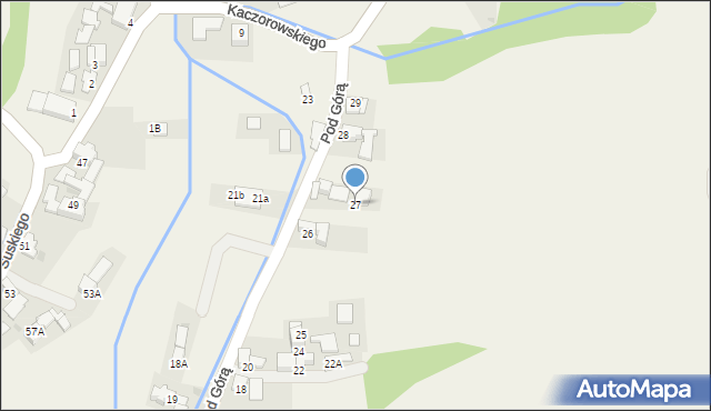 Szaflary, Pod Górą, 27, mapa Szaflary