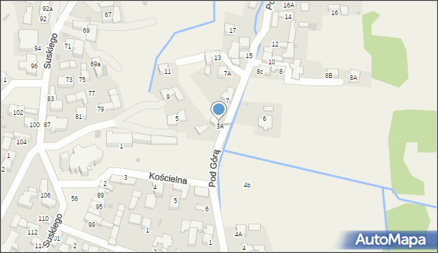 Szaflary, Pod Górą, 3A, mapa Szaflary