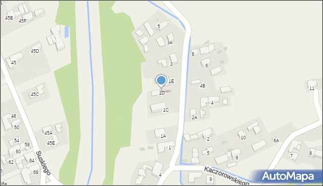 Szaflary, Polna, 1D, mapa Szaflary