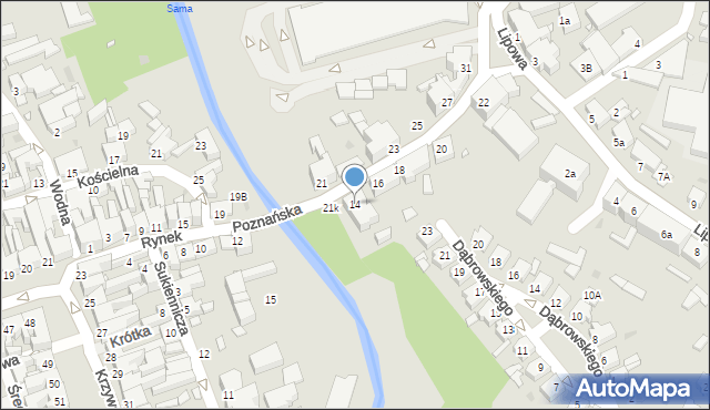 Szamotuły, Poznańska, 14, mapa Szamotuły