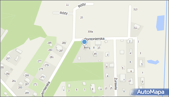 Szamoty, Pontonierska, 4, mapa Szamoty