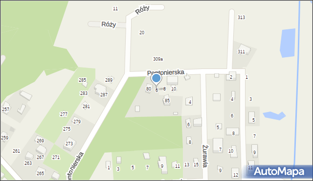 Szamoty, Pontonierska, 6, mapa Szamoty