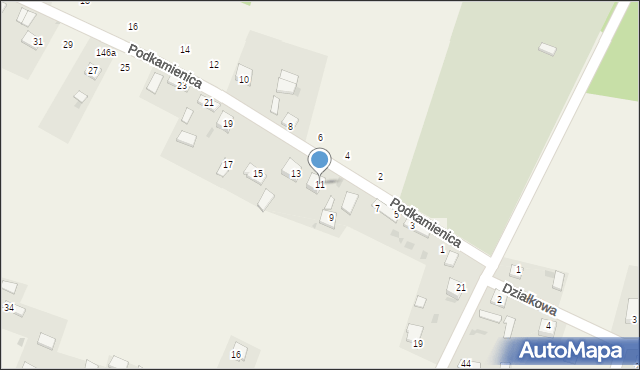 Szaniec, Podkamienica, 11, mapa Szaniec