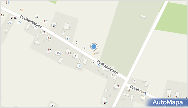 Szaniec, Podkamienica, 2, mapa Szaniec