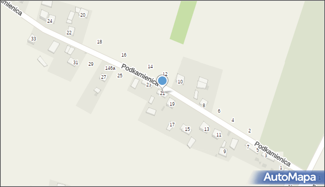 Szaniec, Podkamienica, 21, mapa Szaniec