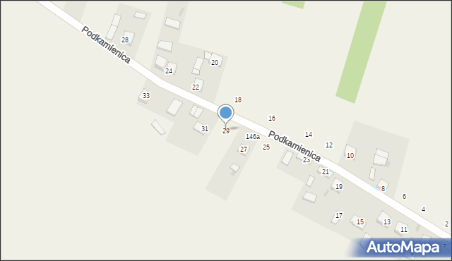 Szaniec, Podkamienica, 29, mapa Szaniec