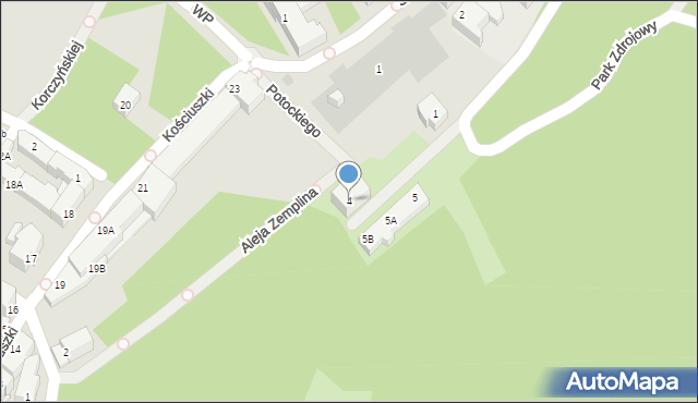 Szczawno-Zdrój, Potockiego Ignacego, 4, mapa Szczawno-Zdrój