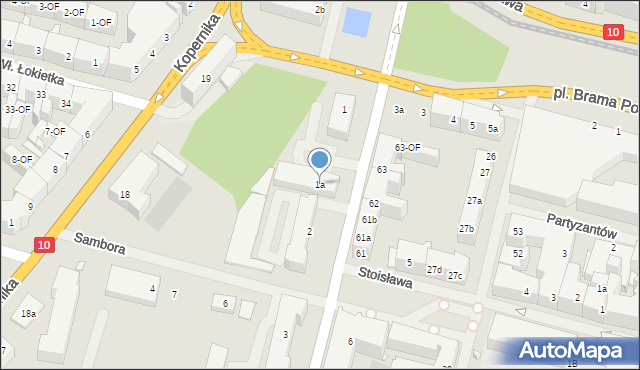 Szczecin, Potulicka, 1a, mapa Szczecina