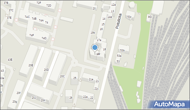 Szczecin, Potulicka, 19-OF, mapa Szczecina