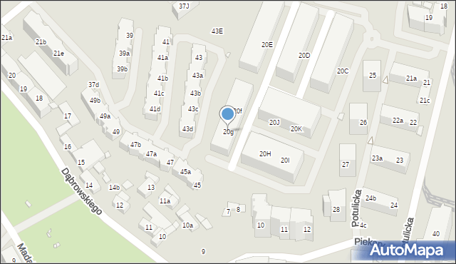 Szczecin, Potulicka, 20g, mapa Szczecina