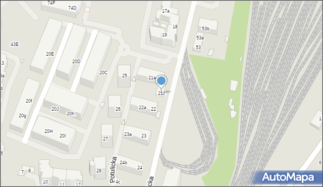 Szczecin, Potulicka, 21c, mapa Szczecina