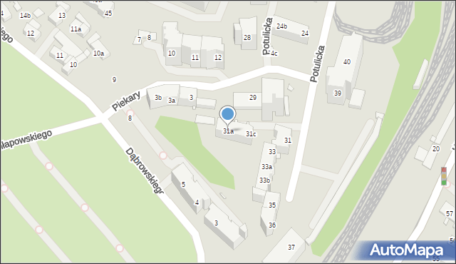 Szczecin, Potulicka, 31a, mapa Szczecina