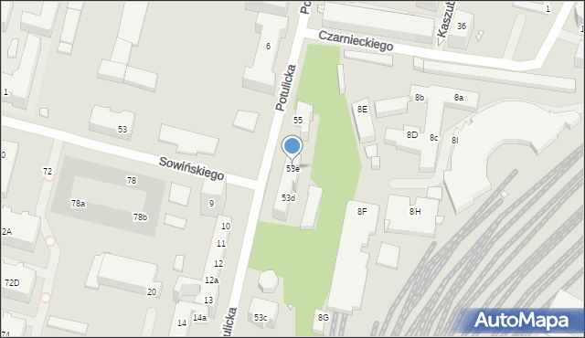 Szczecin, Potulicka, 53e, mapa Szczecina