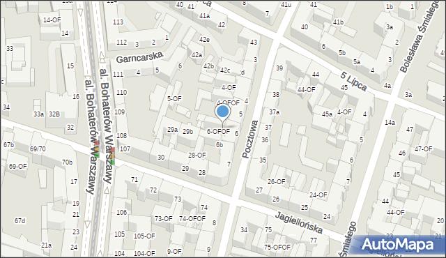 Szczecin, Pocztowa, 6a, mapa Szczecina