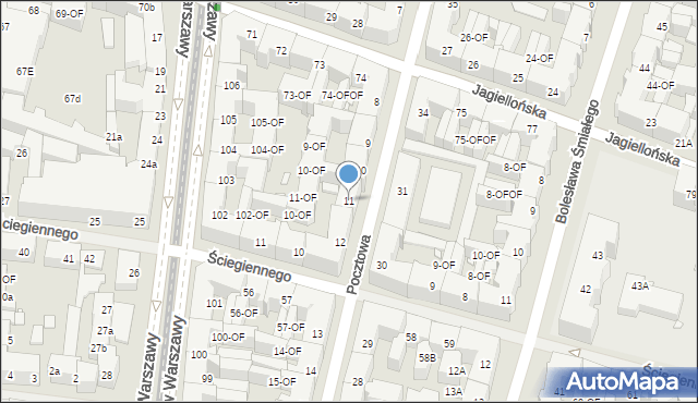 Szczecin, Pocztowa, 11, mapa Szczecina
