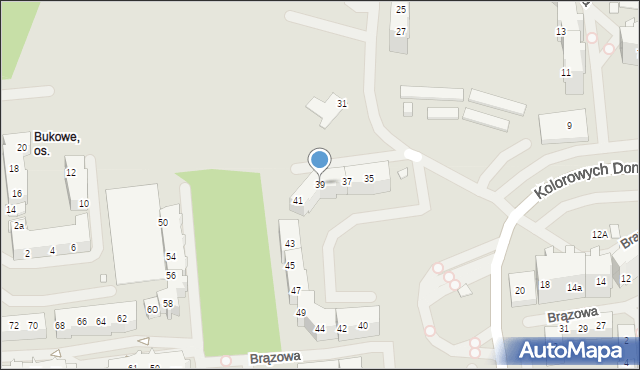 Szczecin, Pomarańczowa, 39, mapa Szczecina