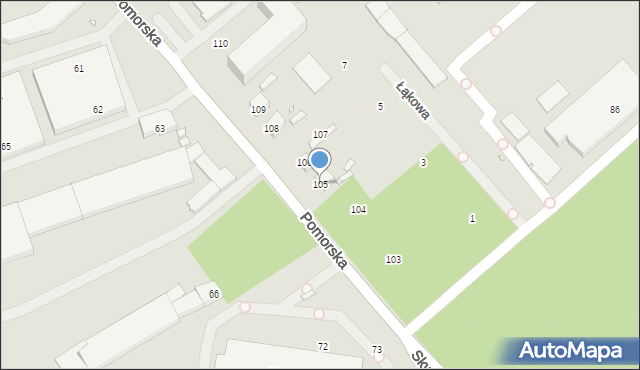 Szczecin, Pomorska, 105, mapa Szczecina