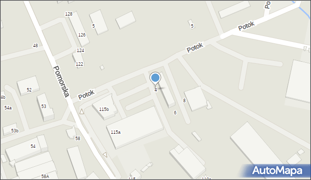 Szczecin, Potok, 4, mapa Szczecina