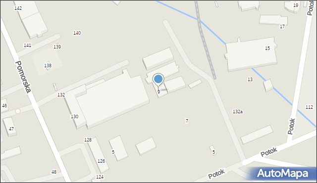 Szczecin, Potok, 9, mapa Szczecina