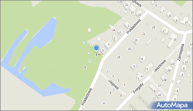 Szczecin, Pokładowa, 6, mapa Szczecina