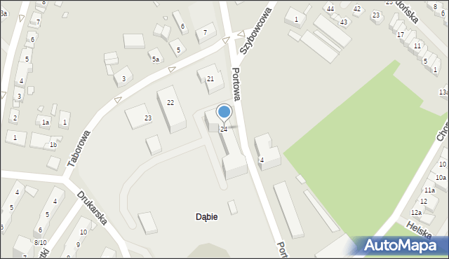 Szczecin, Portowa, 24, mapa Szczecina