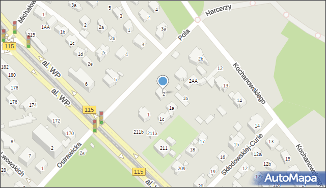 Szczecin, Pola Wincentego, 2, mapa Szczecina