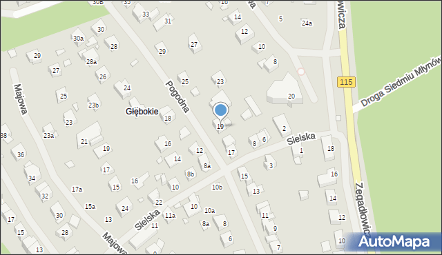 Szczecin, Pogodna, 19, mapa Szczecina