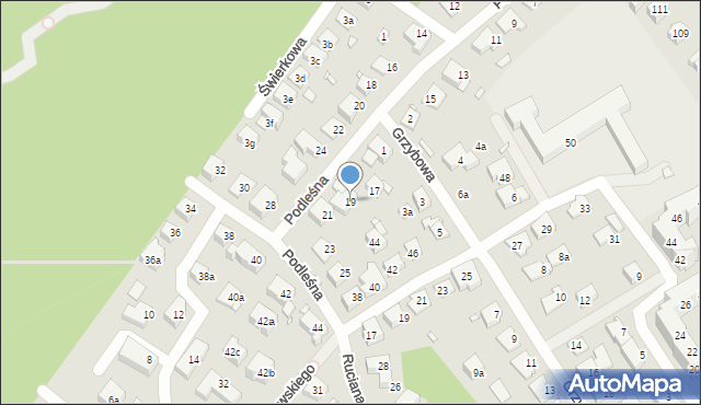 Szczecin, Podleśna, 19, mapa Szczecina