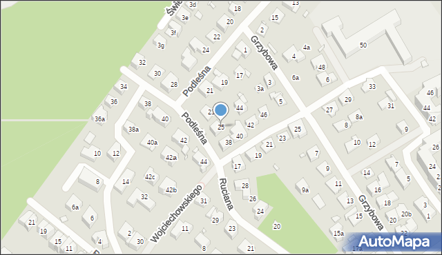 Szczecin, Podleśna, 25, mapa Szczecina