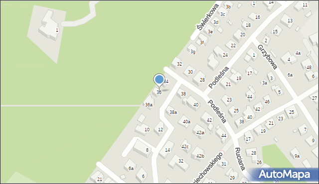 Szczecin, Podleśna, 36, mapa Szczecina