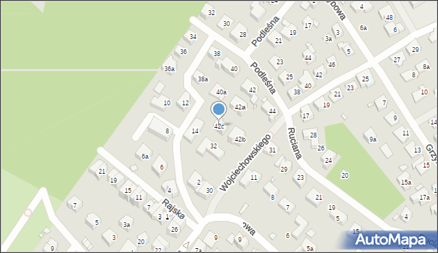Szczecin, Podleśna, 42c, mapa Szczecina
