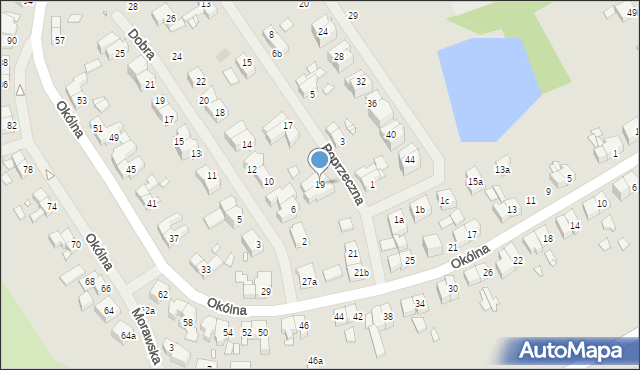 Szczecin, Poprzeczna, 19, mapa Szczecina