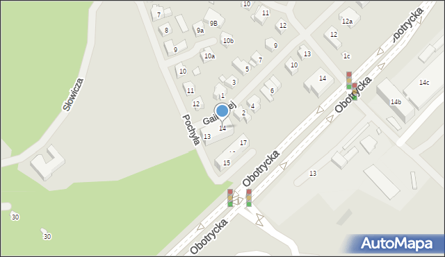 Szczecin, Pochyła, 14, mapa Szczecina