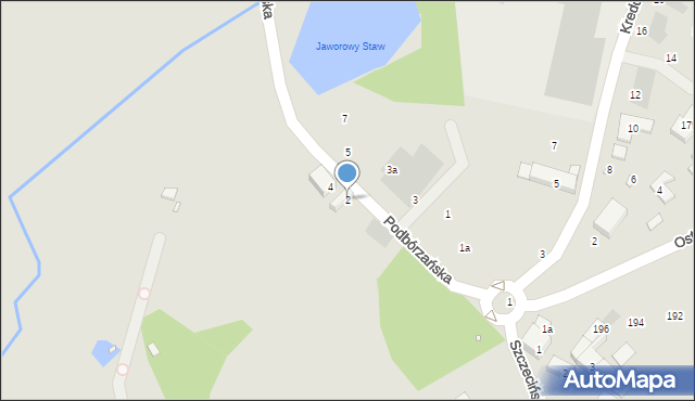 Szczecin, Podbórzańska, 2, mapa Szczecina