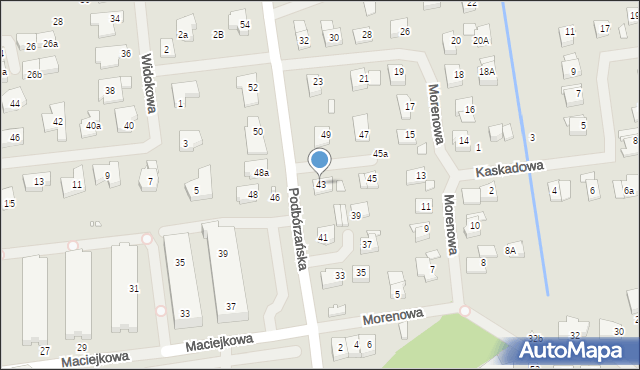 Szczecin, Podbórzańska, 43, mapa Szczecina