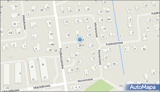 Szczecin, Podbórzańska, 45, mapa Szczecina