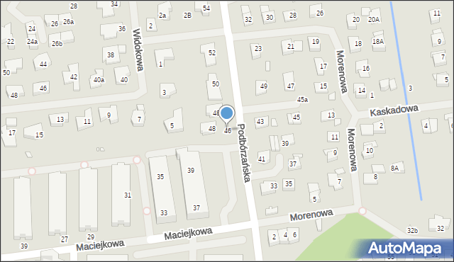 Szczecin, Podbórzańska, 46, mapa Szczecina