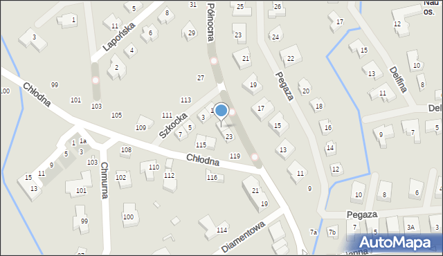 Szczecin, Północna, 25, mapa Szczecina